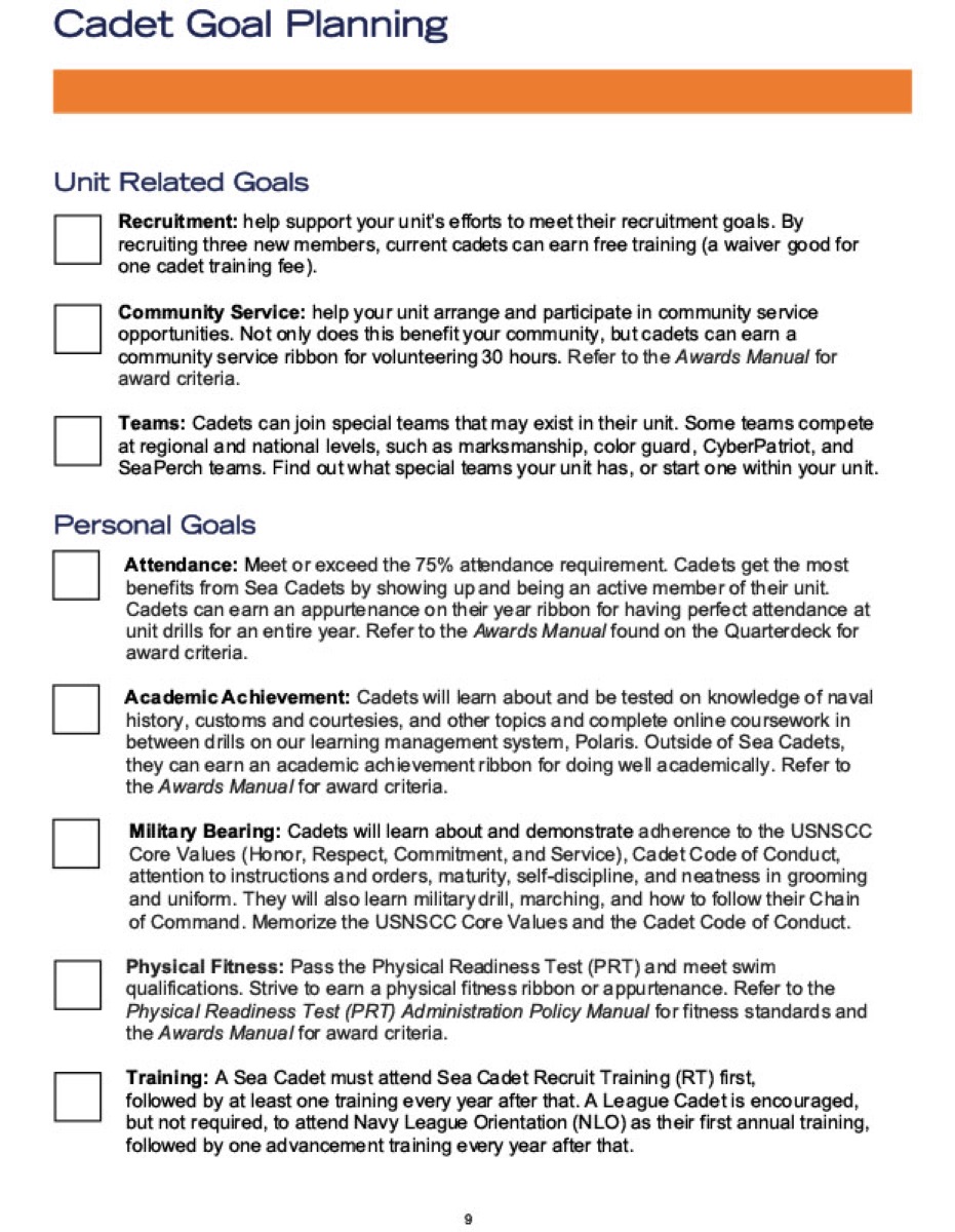 Help Your Cadet Set Goals and Succeed: Download the Cadet Goal Planning Worksheet